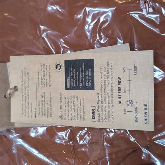 FLYLOW Siren Womens Bibs Snowboard/Ski/Winter Pants Copper $475 - Picture 5 of 5